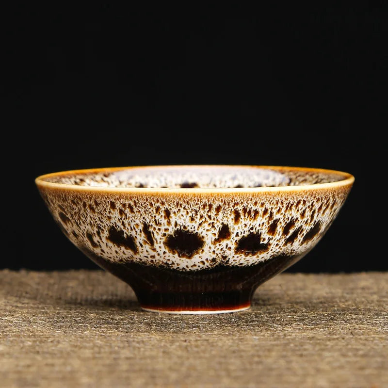 1pc Kiln Change China Ceramic Tea Cup Temmoku Glaze Porcelain Kung Fu Cups Set Pottery Jianzhan Drinkware Tableware Wholesale