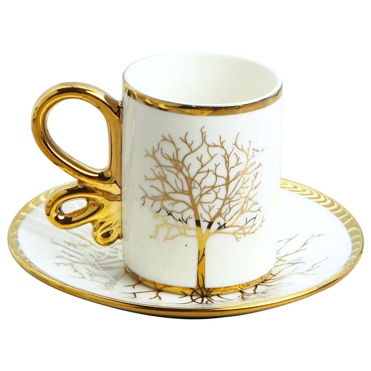 6 Cups 6 Saucers Ceramic Light Luxury Coffee Cup European High-end Exquisite British Cup and Saucer Tea Set
