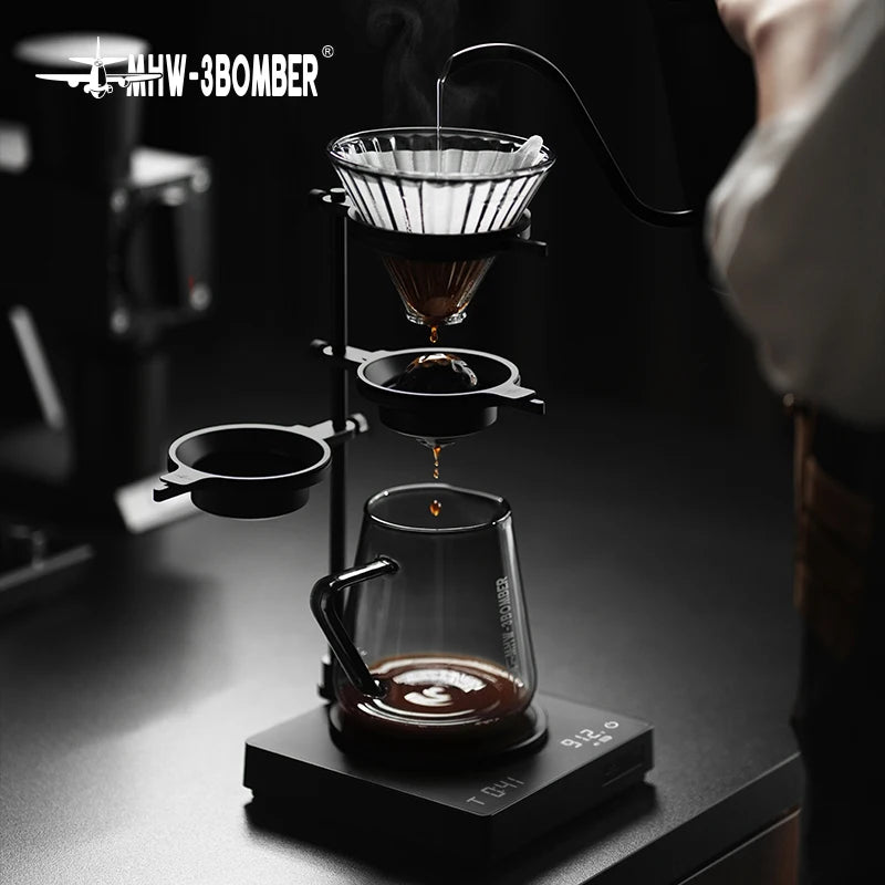 MHW-3BOMBER Pour Over Chilling Ball Stand Aluminum Alloy Dripper Stand With Detachable Design Chilling Ball Rack Barista Tools