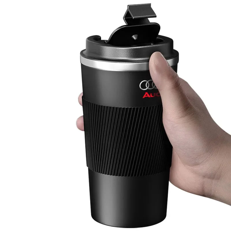500ml Stainless Steel Coffee Tumbler Thermos Cup Portable Travel Thermal Mug for Audi C6 C5 C7 A1 A3 A4 B5 B6 B7 B8 A5 A6 A7 Q3
