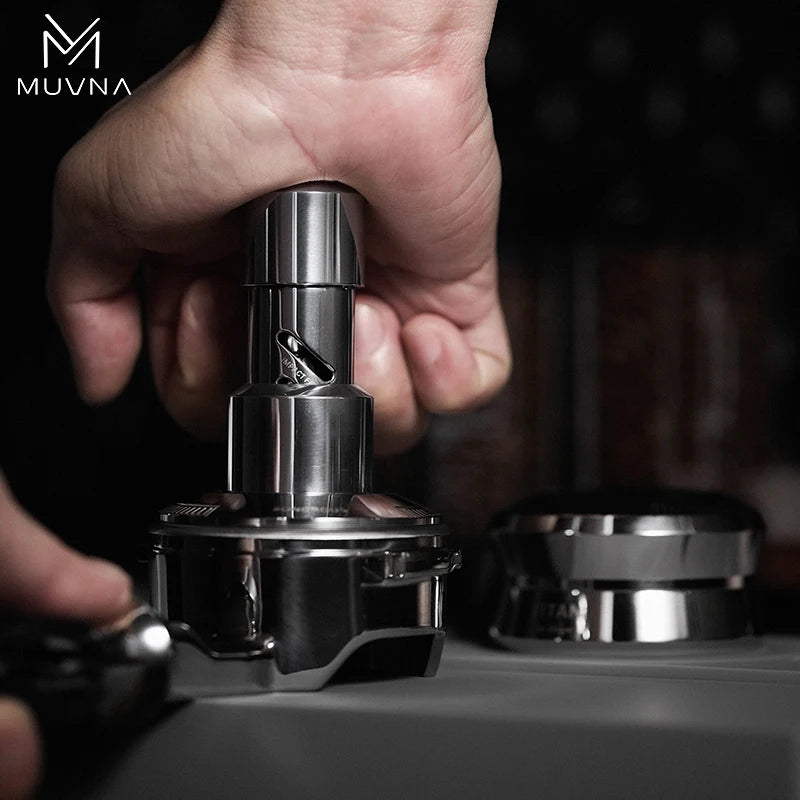 MUVNA V2 Espresso Tamper, 30lbs pressure Spring-loaded Coffee Tamper,Stainless Steel Gravity Adaptive Height Distributor New Set
