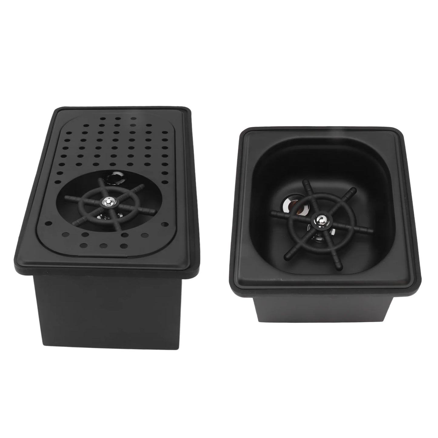 Pitcher Rinser Stainless Steel Free From Opening Kitchen Sink Automatic Glass Cup Washer for Hotel Bar Coffee Milk Tea Cup Black