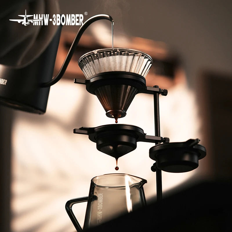MHW-3BOMBER Pour Over Chilling Ball Stand Aluminum Alloy Dripper Stand With Detachable Design Chilling Ball Rack Barista Tools