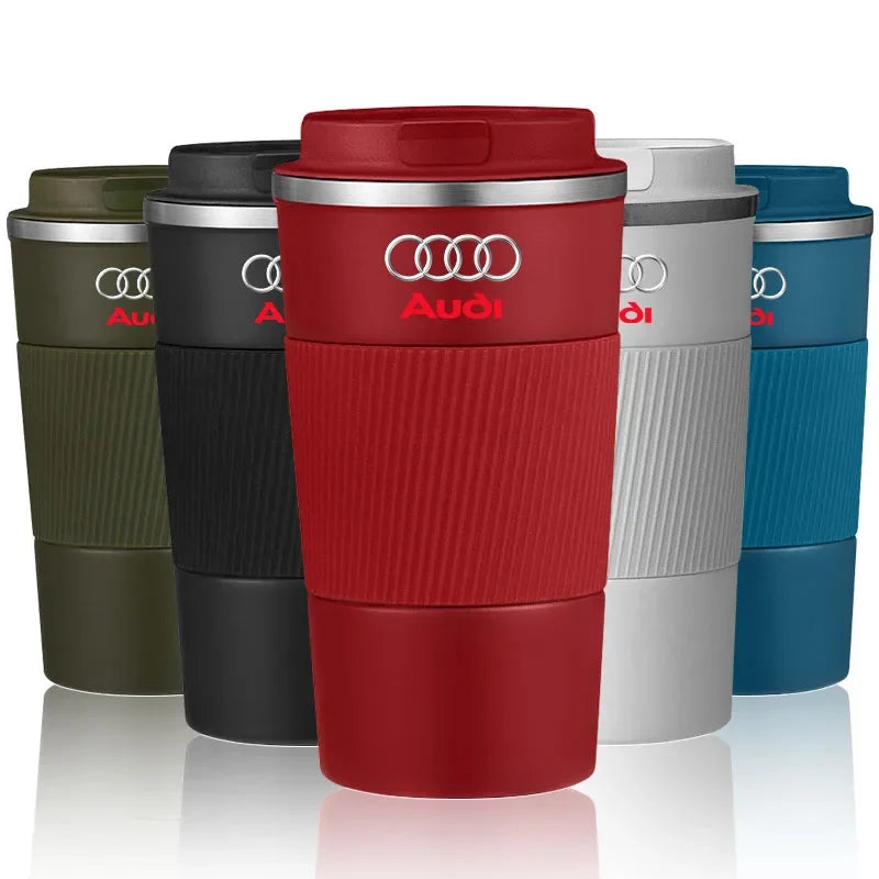 500ml Stainless Steel Coffee Tumbler Thermos Cup Portable Travel Thermal Mug for Audi C6 C5 C7 A1 A3 A4 B5 B6 B7 B8 A5 A6 A7 Q3