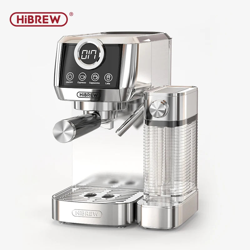 HiBREW 3 in 1 Semi Automatic Espresso Cappuccino Latte Coffee Machine Automatic Milk Froth Ground Coffee Stainless Steels H13A