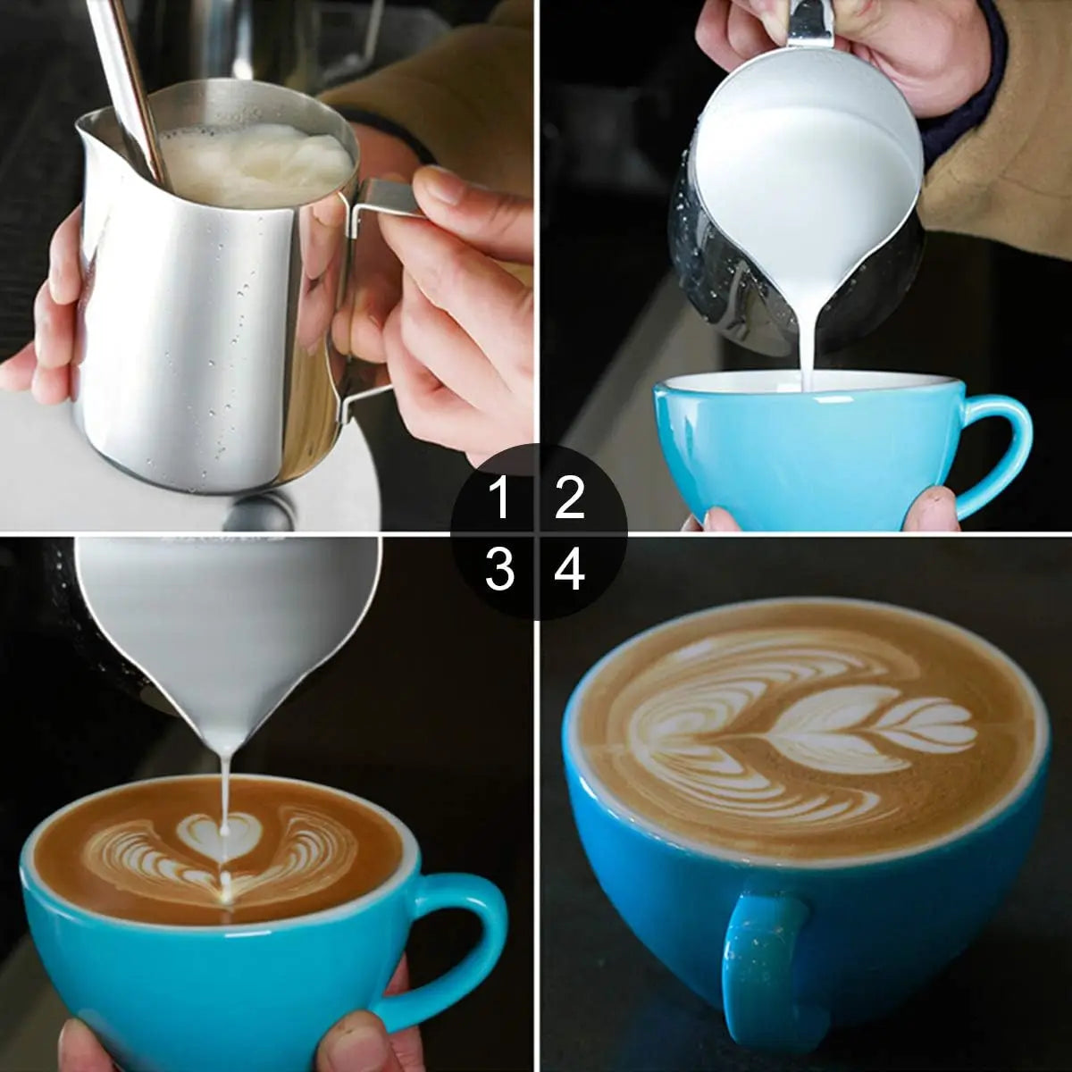 100/350/600/1000ml Milk Jugs Fashion Stainless Steel Milk Craft Milk Frothing Pitcher Coffee Latte Frothing Art Jug Mug Cup