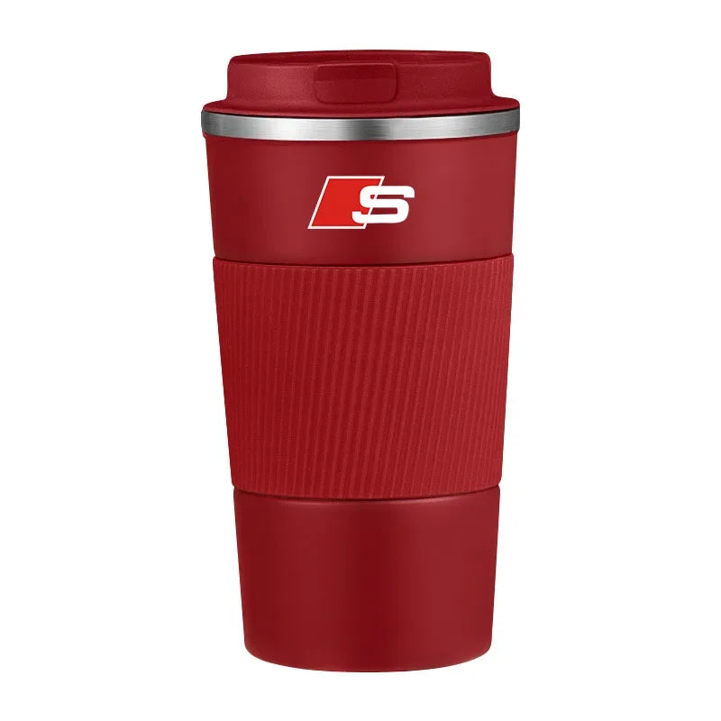 500ml Stainless Steel Coffee Tumbler Thermos Cup Portable Travel Thermal Mug for Audi C6 C5 C7 A1 A3 A4 B5 B6 B7 B8 A5 A6 A7 Q3