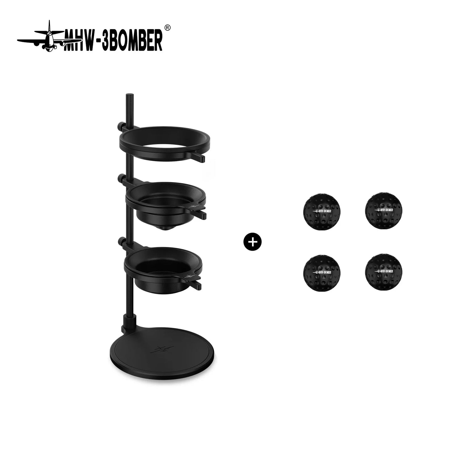 MHW-3BOMBER Pour Over Chilling Ball Stand Aluminum Alloy Dripper Stand With Detachable Design Chilling Ball Rack Barista Tools