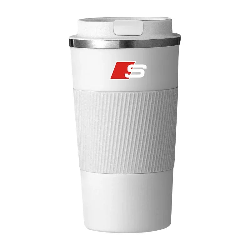 500ml Stainless Steel Coffee Tumbler Thermos Cup Portable Travel Thermal Mug for Audi C6 C5 C7 A1 A3 A4 B5 B6 B7 B8 A5 A6 A7 Q3