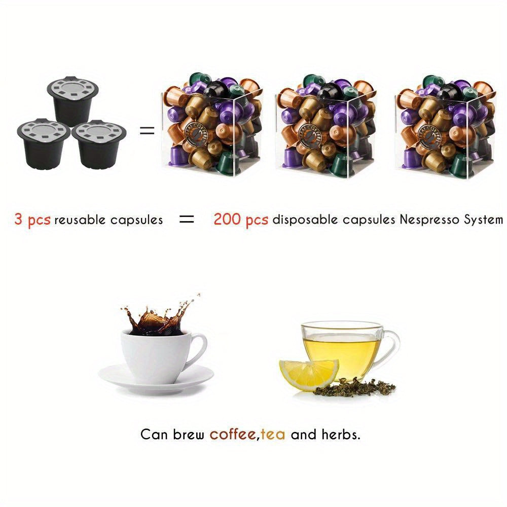 Reusable Nespresso Coffee Capsule Shells - Compatible with Most Machines, High-Quality Refillable Pod Cups