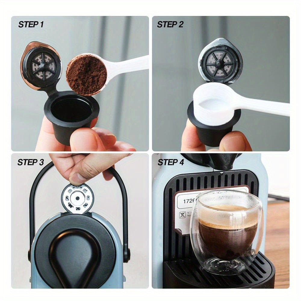 Reusable Nespresso Coffee Capsule Shells - Compatible with Most Machines, High-Quality Refillable Pod Cups