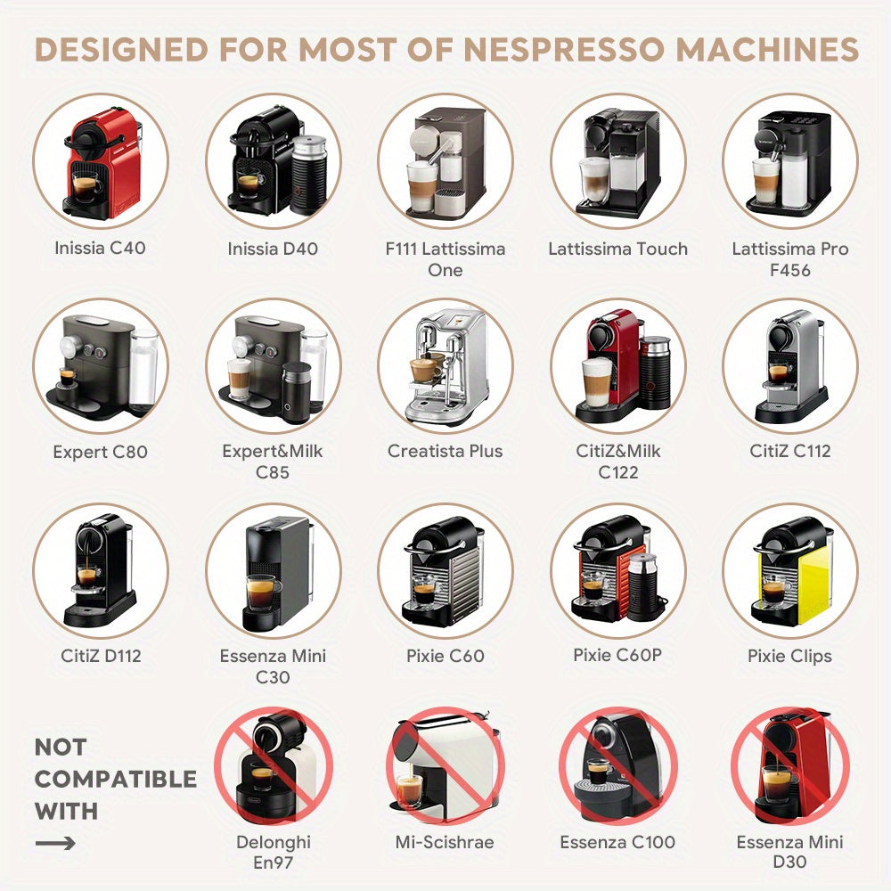 Reusable Nespresso Coffee Capsule Shells - Compatible with Most Machines, High-Quality Refillable Pod Cups