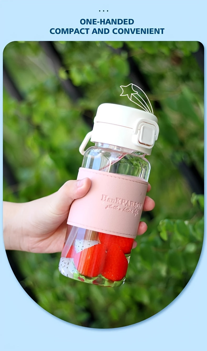 Portable Water Bottle - Ultra-Portable Design with Convenient Straw, Durable High-Temperature Resistance, Simple and Easy-to-Use for Men and Women, Perfect for Outdoor and Daily Use