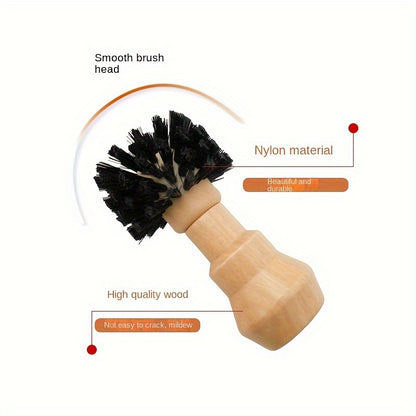 Portable Filter Cleaning Brush, Barista Espresso Coffee Tamper Cleaning Brush 51mm 54mm 58mm Tool With Wooden Handle