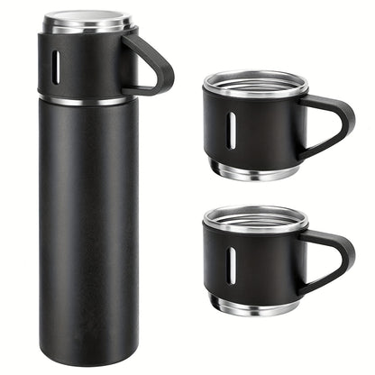 Vacuum Flask Set, Business Thermal Mug 500ml/16.9oz, Stainless Steel Vacuum Insulated Bottle With Cup For Coffee Hot Drink And Cold Drink, Water Flask, Back To School Supplies