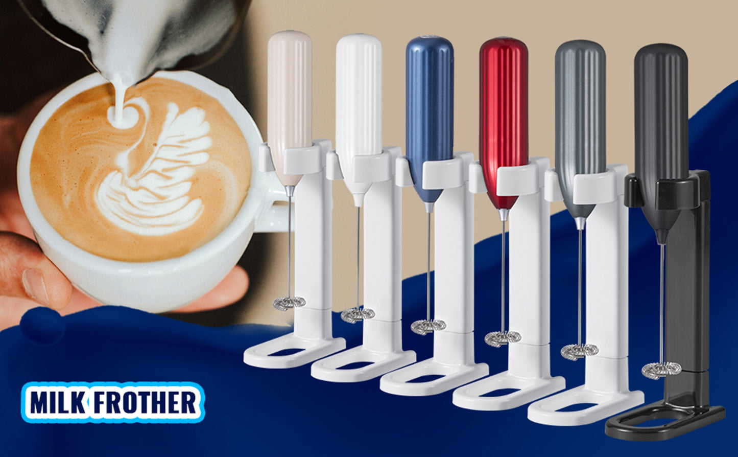 Lalayuan Electric Milk Frother, Mini Milk Foamer, Battery OperatedNot Included Stainless Steel Drink Mixer, Handheld Electric Whisk For Coffee, Latte, Cappuccino, Chocolate, Matcha, Foam Maker, Electric Wireless Blender Mini