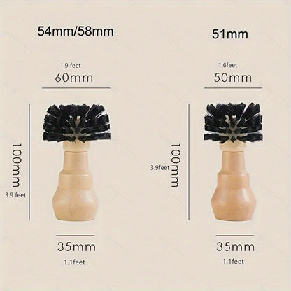 Portable Filter Cleaning Brush, Barista Espresso Coffee Tamper Cleaning Brush 51mm 54mm 58mm Tool With Wooden Handle