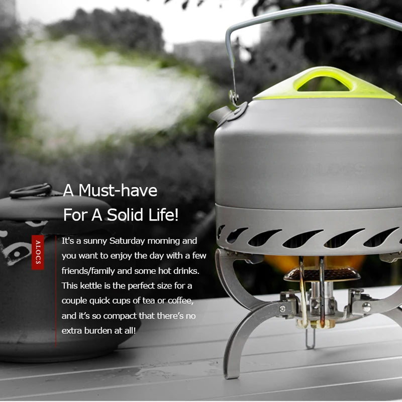 ALOCS CW-K07 Portable Compact Outdoor Water Kettle Teapot Coffee Pot 0.9L For Picnic Camping Hiking Travelling Aluminum Alloy