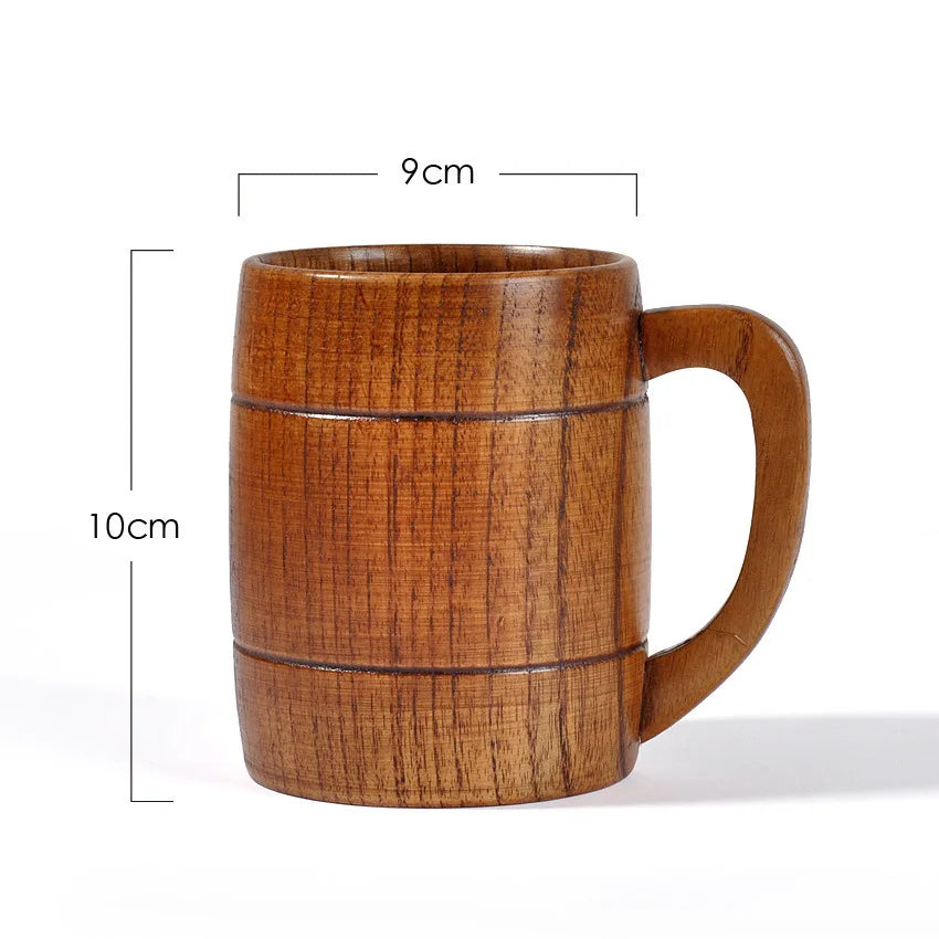 400ml Handmade Wooden Cup Chinese Style Primitive Drinking Cup Natural Tea Coffee Beer Drinkware Cup Travel Teaware Home Kitchen