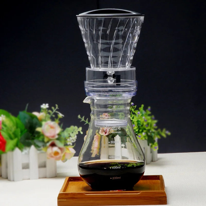 YRP Water Drip Coffee Machine New Reusable Filter Tools Glass Espresso Coffee Dripper Pot Ice Cold Brew Coffee Maker BDH-04