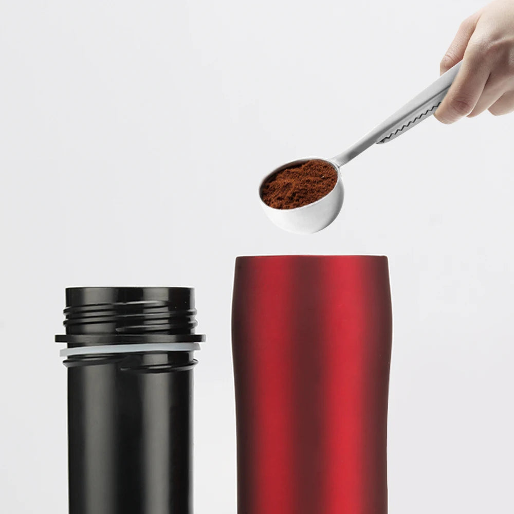 350ML French Press Stianless Steel Portable Coffee Press Maker Tarvel With Coffee Plunger Filter Double Wall Vacuum Mug Pot