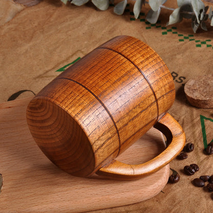 400ml Handmade Wooden Cup Chinese Style Primitive Drinking Cup Natural Tea Coffee Beer Drinkware Cup Travel Teaware Home Kitchen