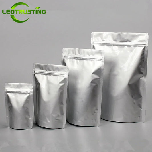 50PCS Secure Round Corner Stand up Aluminum Foil Zip Lock Packaging Bag Reclosable Snack Coffee Light Proof Gift Storage Pouches