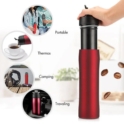 350ML French Press Stianless Steel Portable Coffee Press Maker Tarvel With Coffee Plunger Filter Double Wall Vacuum Mug Pot