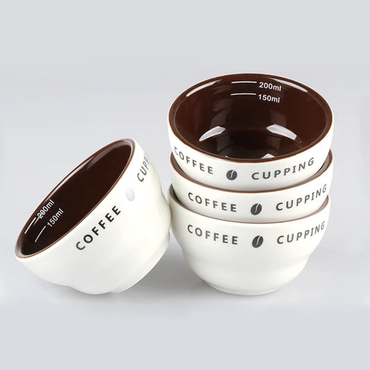 200ml Measuring Suit for Cupping Cup Ceramic Coffee Cup U-shaped Coffee Evaluation Cup Measuring Bowl