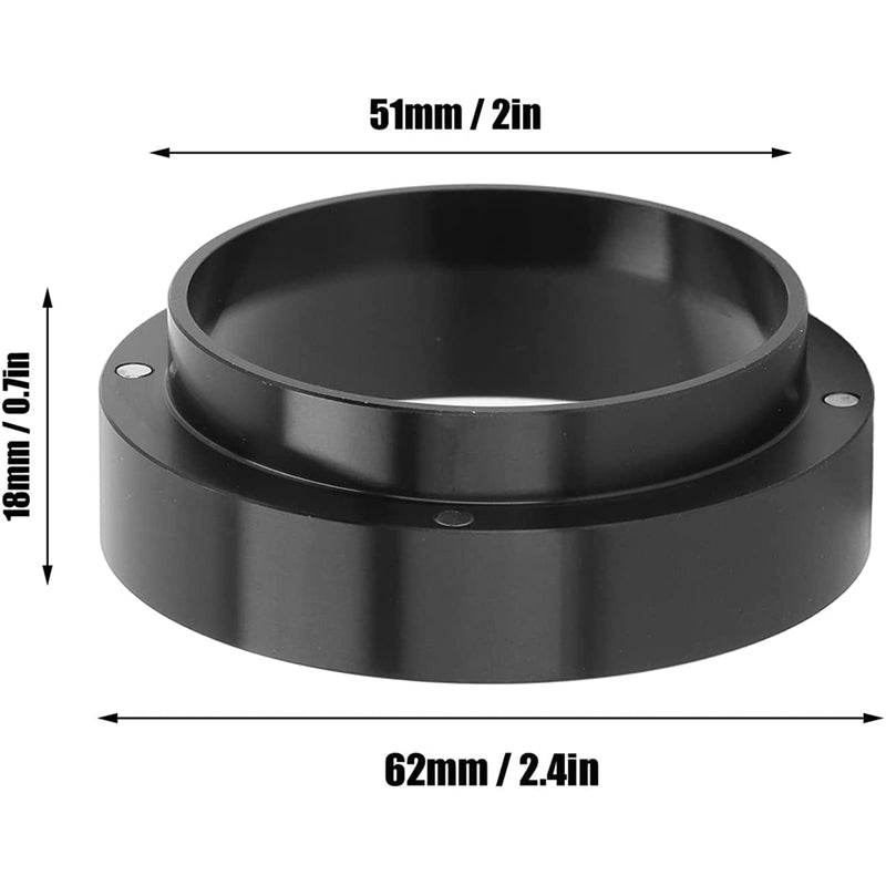 51mm Espresso Dosing Funnel, Magnetic Ring Coffee Machine Accessories Brewing Coffee Tamper Powder Tool(Black)