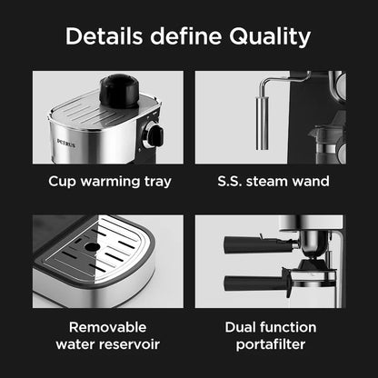 Petrus Coffee Machine Espresso Coffee Maker With Fancy Milk System Milk Bubble Maker(220V)
