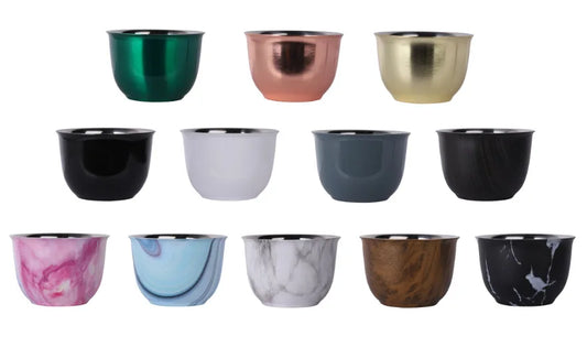 Multi color spot 304 stainless steel double layer small capacity cup beer cup Arabian small tea cup Coffee cup