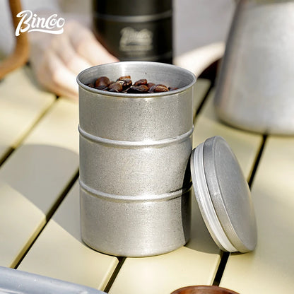 Bincoo Coffee Powder Sealed Jar 304 Stainless Steel Coffee Bean Powder Storage Jar Portable Outdoor Camping Style Storage Jar