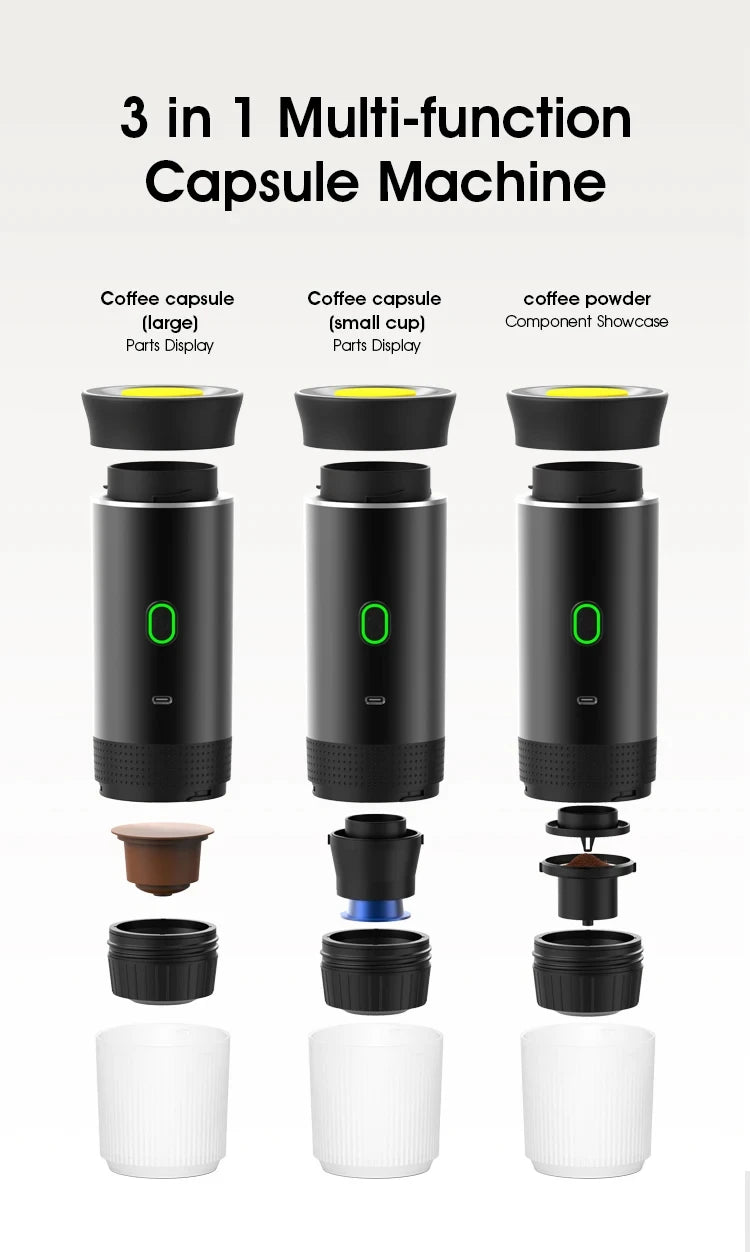 Xiaomi MIJIA Wireless Electric Portable Espresso Coffee Machine 3 in 1 For Car&Home Camping Espresso Coffee Maker Capsule Powder