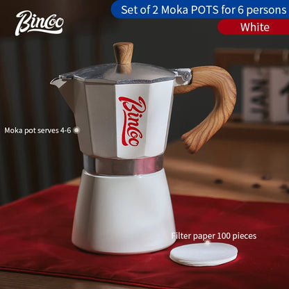 Bincoo Single Valve Coffee Moka Pot Espresso Machine Brewed Coffee Italian Home Outdoor Kitchen Utensils Barista Accessories