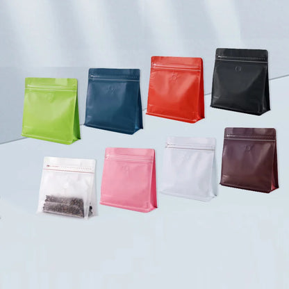 25Pcs Resealable Thicken Side Gusset Aluminum Foil Zip Lock Valve Zipper Bags Heat Sealing Coffee Beans Tea Packaging Pouches