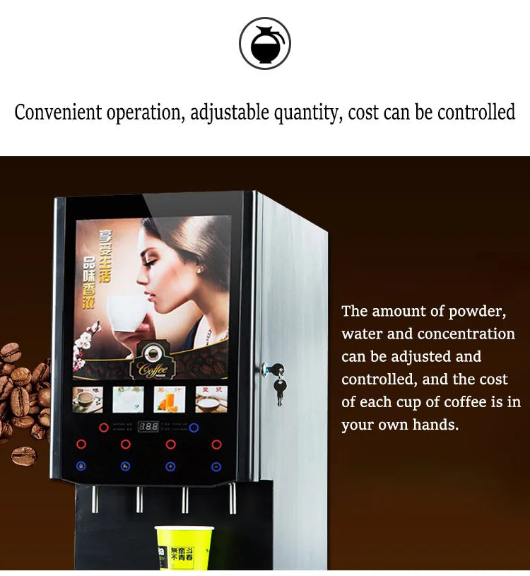 Table 6 Flavors Of Hot And Cold Coffee Machine Automatic One Hot Cocoa Juice Instant Coffee Machine