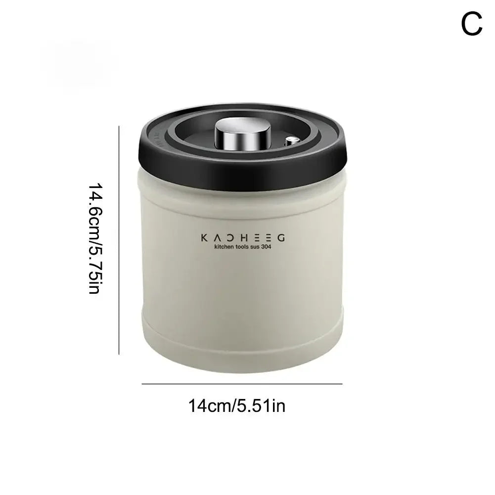 304 Stainless Steel Airtight Coffee Container Storage Canister Coffee Bean Jar Vacuum Sealed Cans food Kitchen Storage Organizer