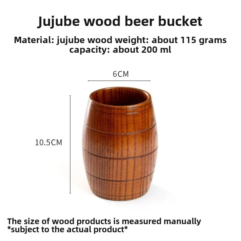 Wooden Big Belly Handmade Natural Spruce Wood Cups Beer Tea Coffee Milk Water Cup Kitchen Bar Drinkware