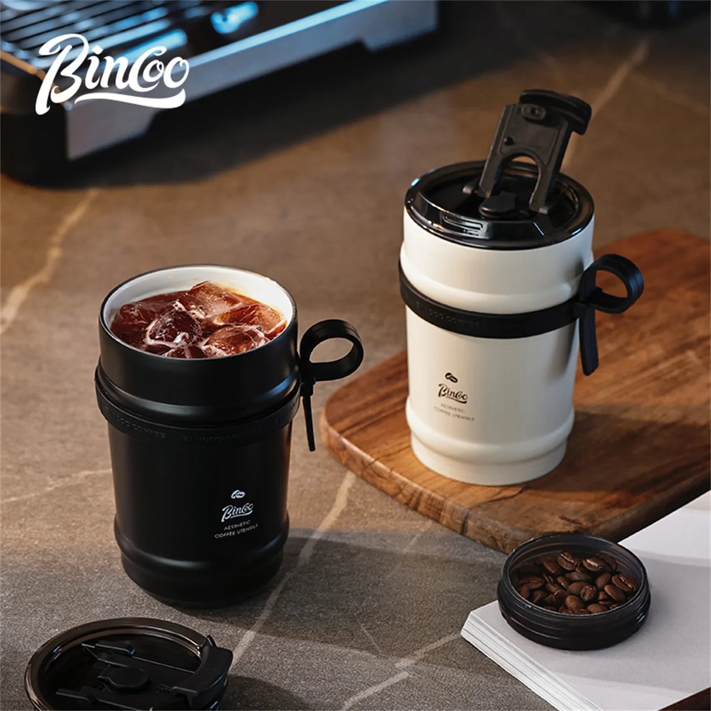 Bincoo Ceramic Liner Coffee Cup Thermos Cup Portable Accompanying Water Cup For Men And Women 316 Stainless Steel Cold Cup