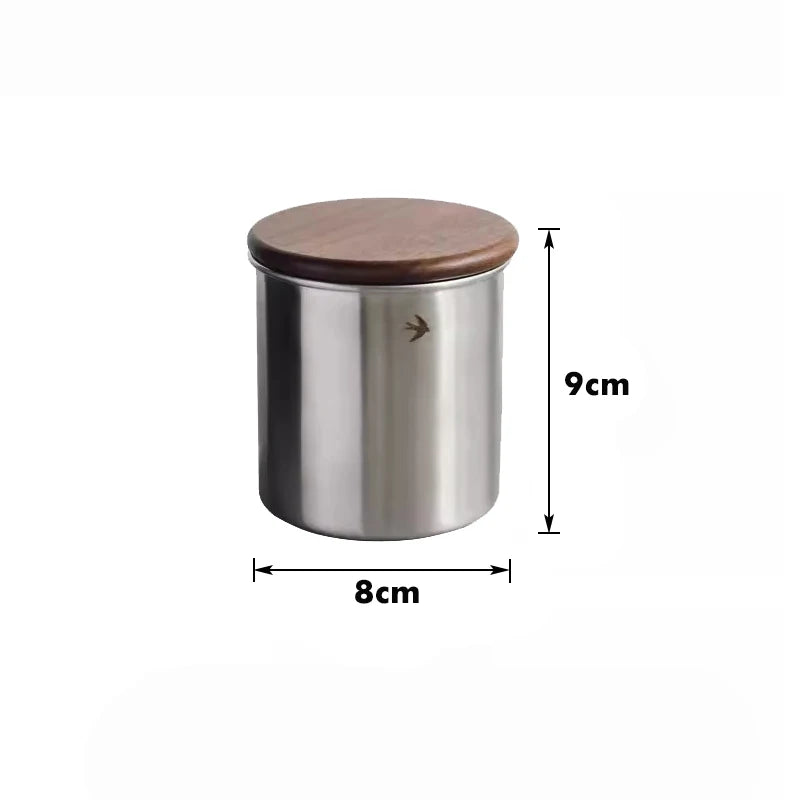 304 Stainless Steel Coffee Canisters with Lid, Food Storage Container for Coffee Bean Nuts Biscuits Cereal - Kitchen Tools