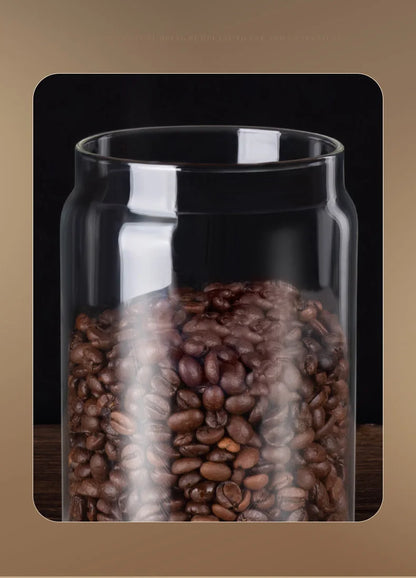 PARACITY Vacuum Sealed Tank Coffee Bean Glass Sealed Jar Household Moisture-proof Air Extraction Airtight Container Coffee Set