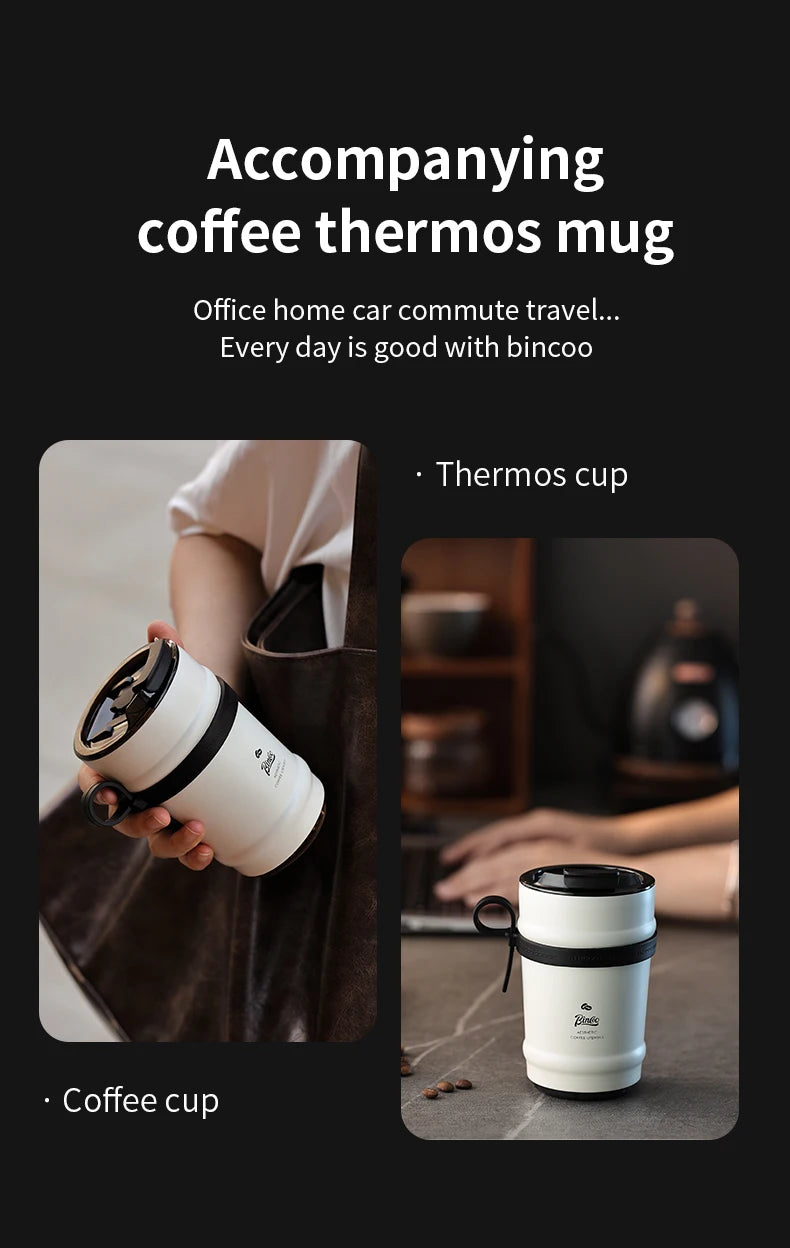 Bincoo Ceramic Liner Coffee Cup Thermos Cup Portable Accompanying Water Cup For Men And Women 316 Stainless Steel Cold Cup