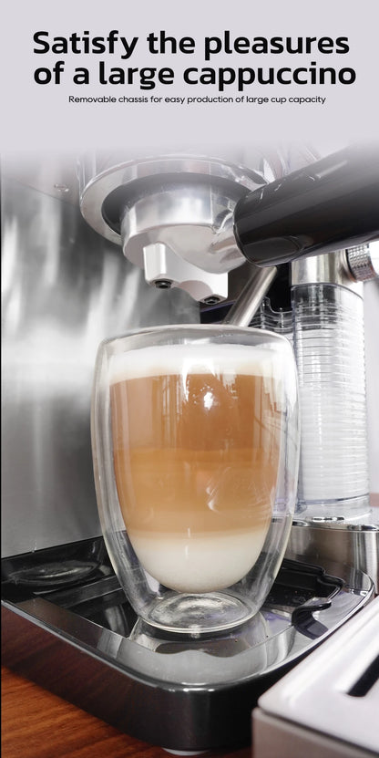 HiBREW  3 in 1 Semi Automatic Espresso Cappuccino Latte Coffee Machine Automatic Milk Froth Ground Coffee Stainless Steels H13A