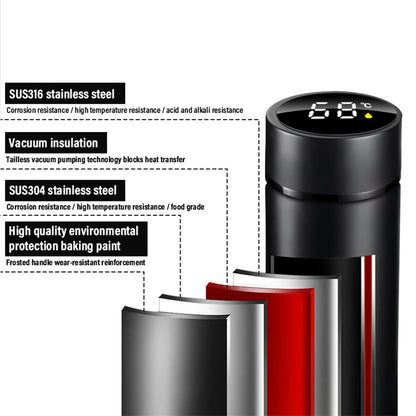 Thermos Flask Smart Cup With Temperature Display 304 Stainless Steel Vacuum Insulated Thermos Cup For Audi S Line 8p B8 A1 A2 C7