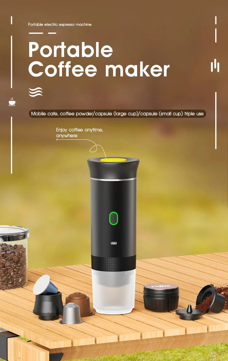 Xiaomi MIJIA Wireless Electric Portable Espresso Coffee Machine 3 in 1 For Car&Home Camping Espresso Coffee Maker Capsule Powder