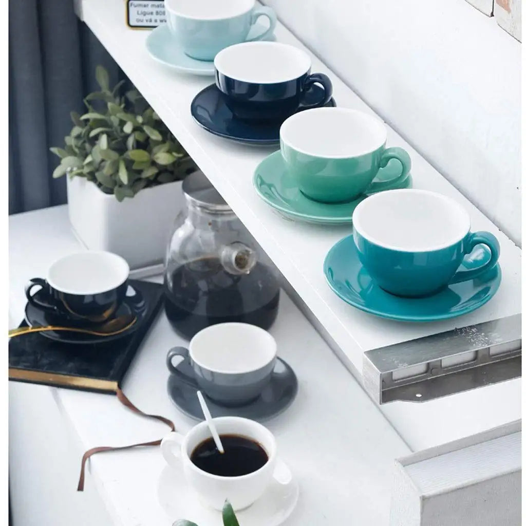 Ceramic Coffee Cup & Saucer Set – Modern Espresso Cup