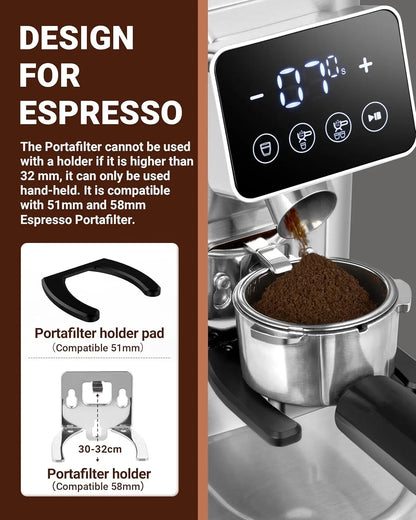 Coffee Grinder, Coffee Bean Grinder for Home Use with Precise Grinding, LED Control Panel, Detachable Funnel Stand,