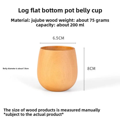 Wooden Big Belly Handmade Natural Spruce Wood Cups Beer Tea Coffee Milk Water Cup Kitchen Bar Drinkware