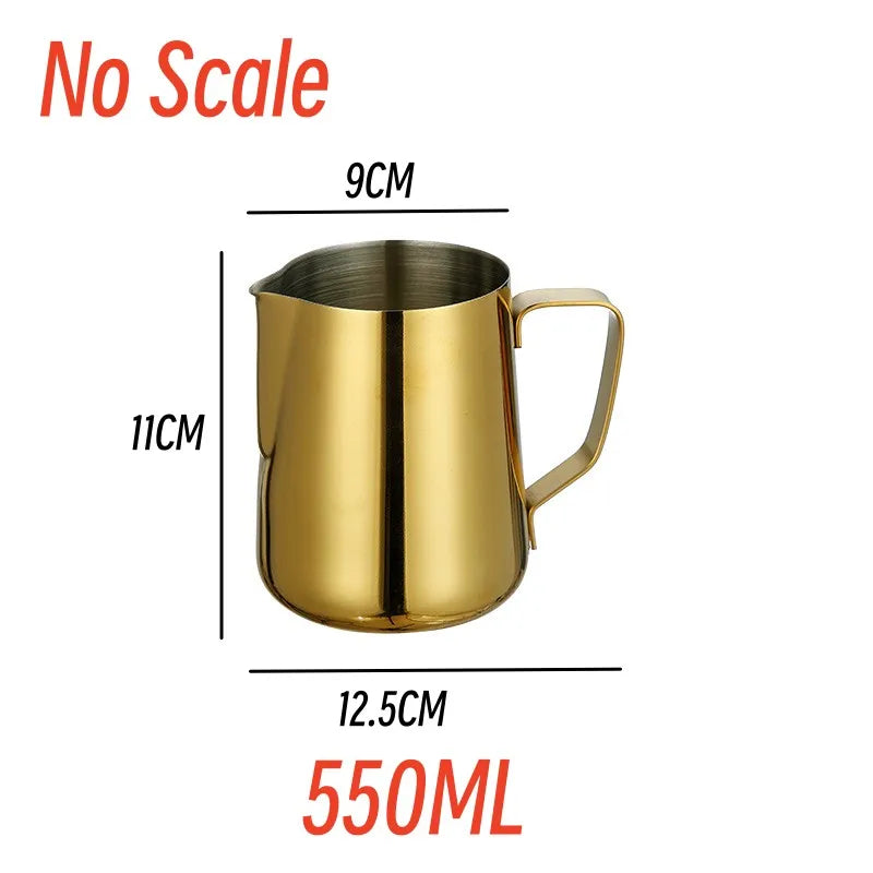 900ML Stainless Steel Pitcher Coffee Frothing Jug Pull Flower Cup Cappuccino Milk Pot Espresso Cup Latte Art Milk Frother Jugs